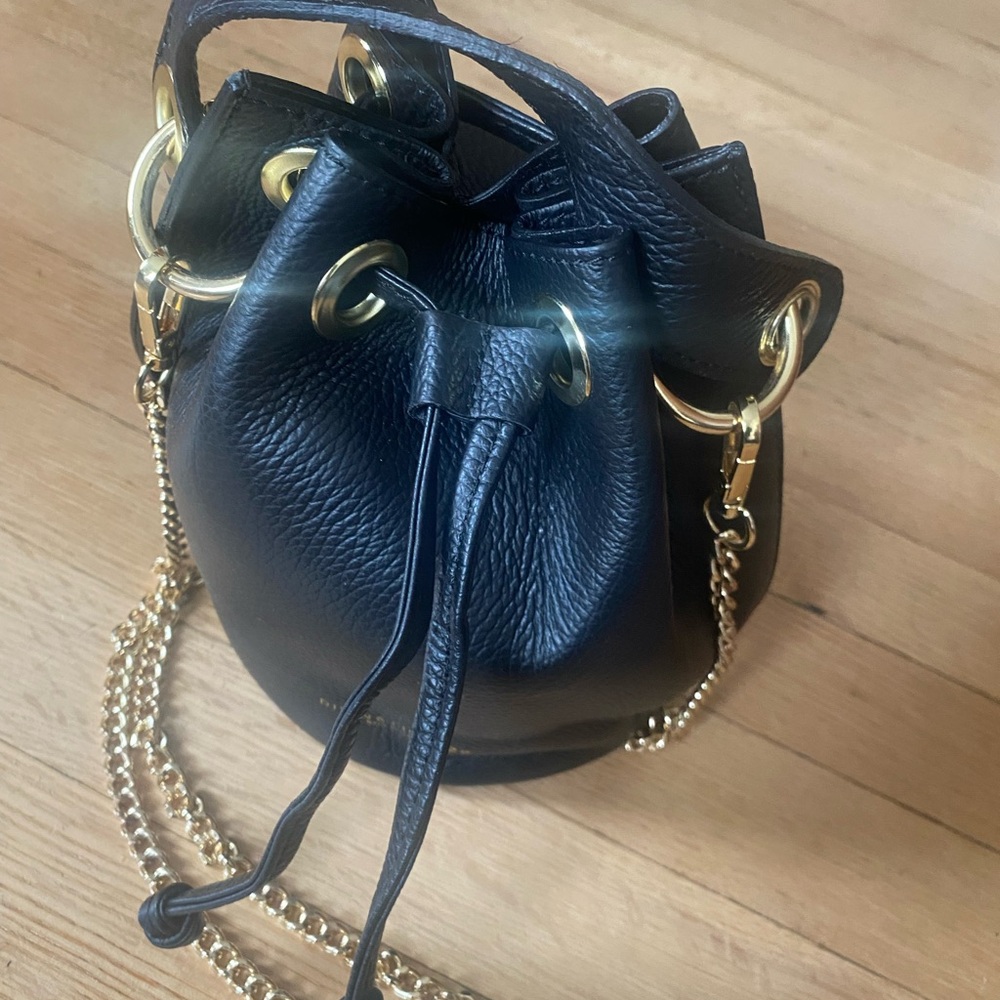 Divina Firenze Made in Italy Black Leather Bucket Bag - Picture 3 of 8